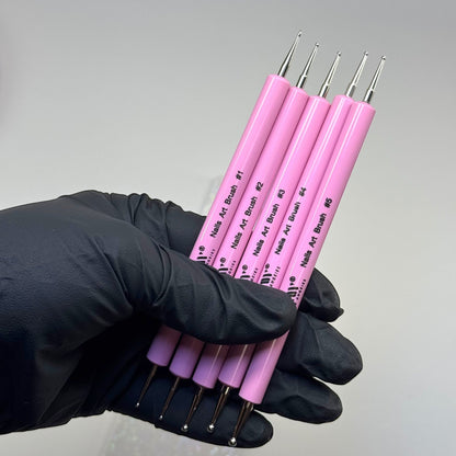 5 - Piece Dotting Tool Set – Pink Precision Nail Art Tools - JTessentials