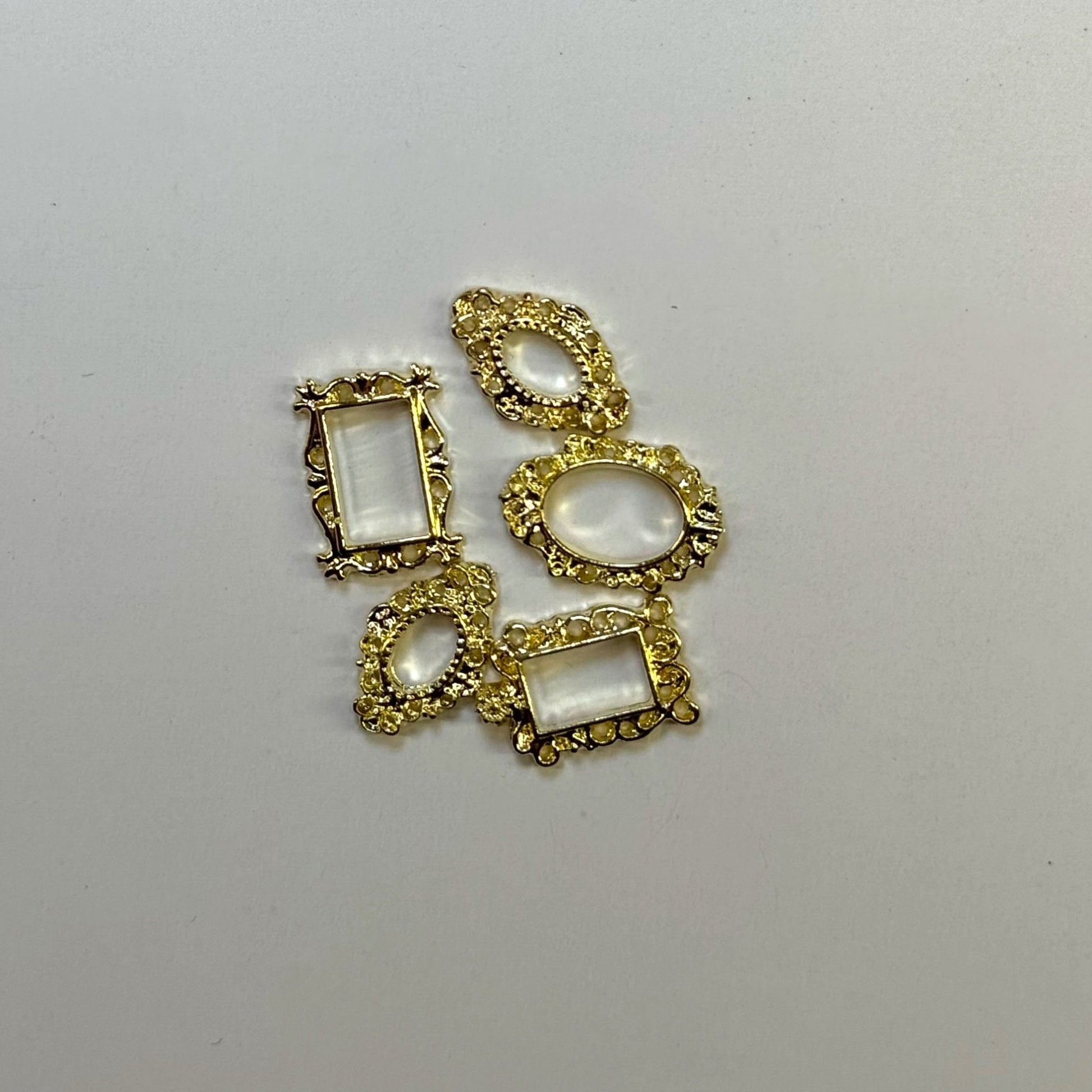 5 - Piece Frame Holder Nail Charms - Elegant Accents for Unique Nail Art - JTessentials