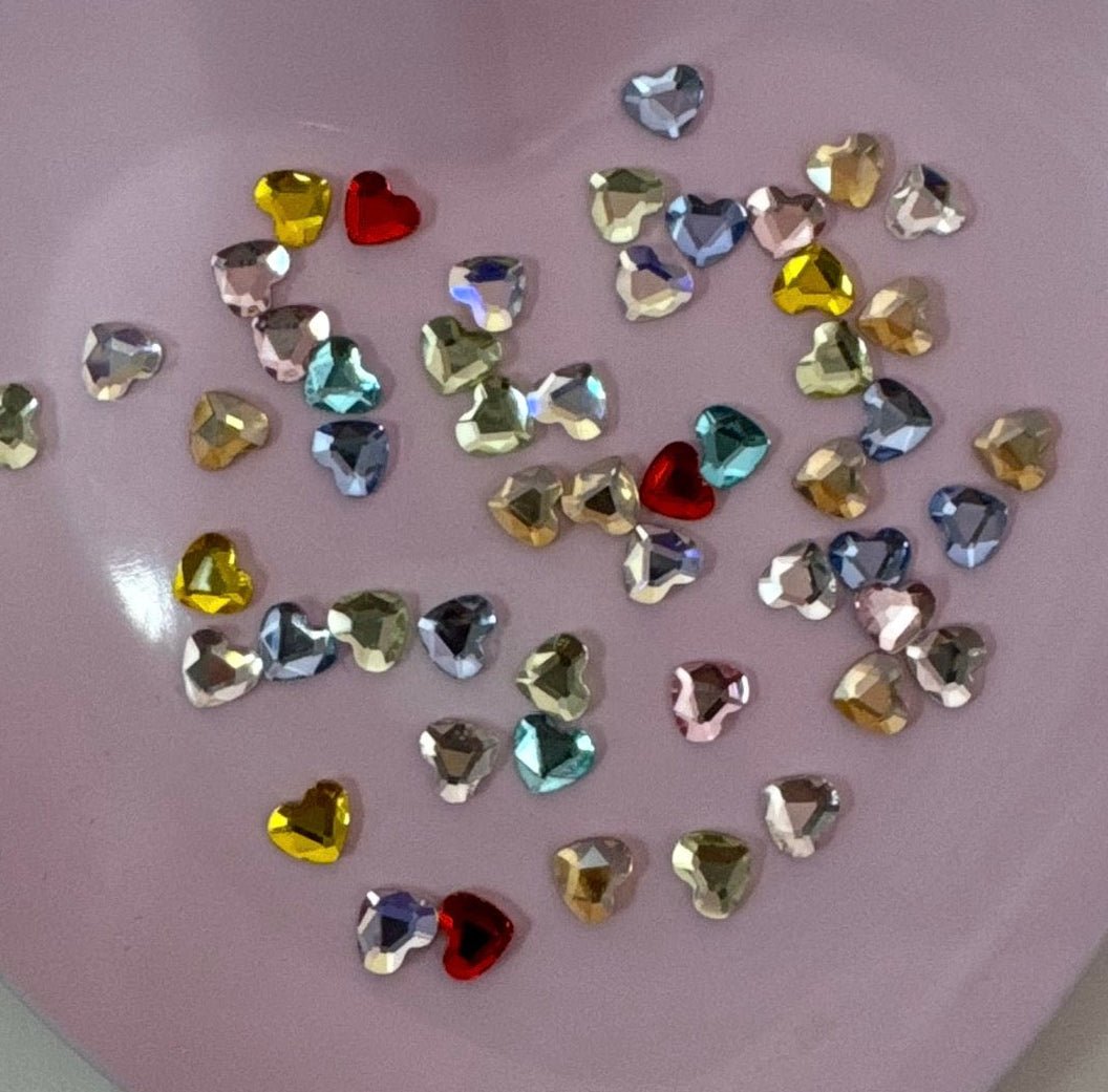 50 pcs - Heart Crystal Nail Rhinestones - JTessentials
