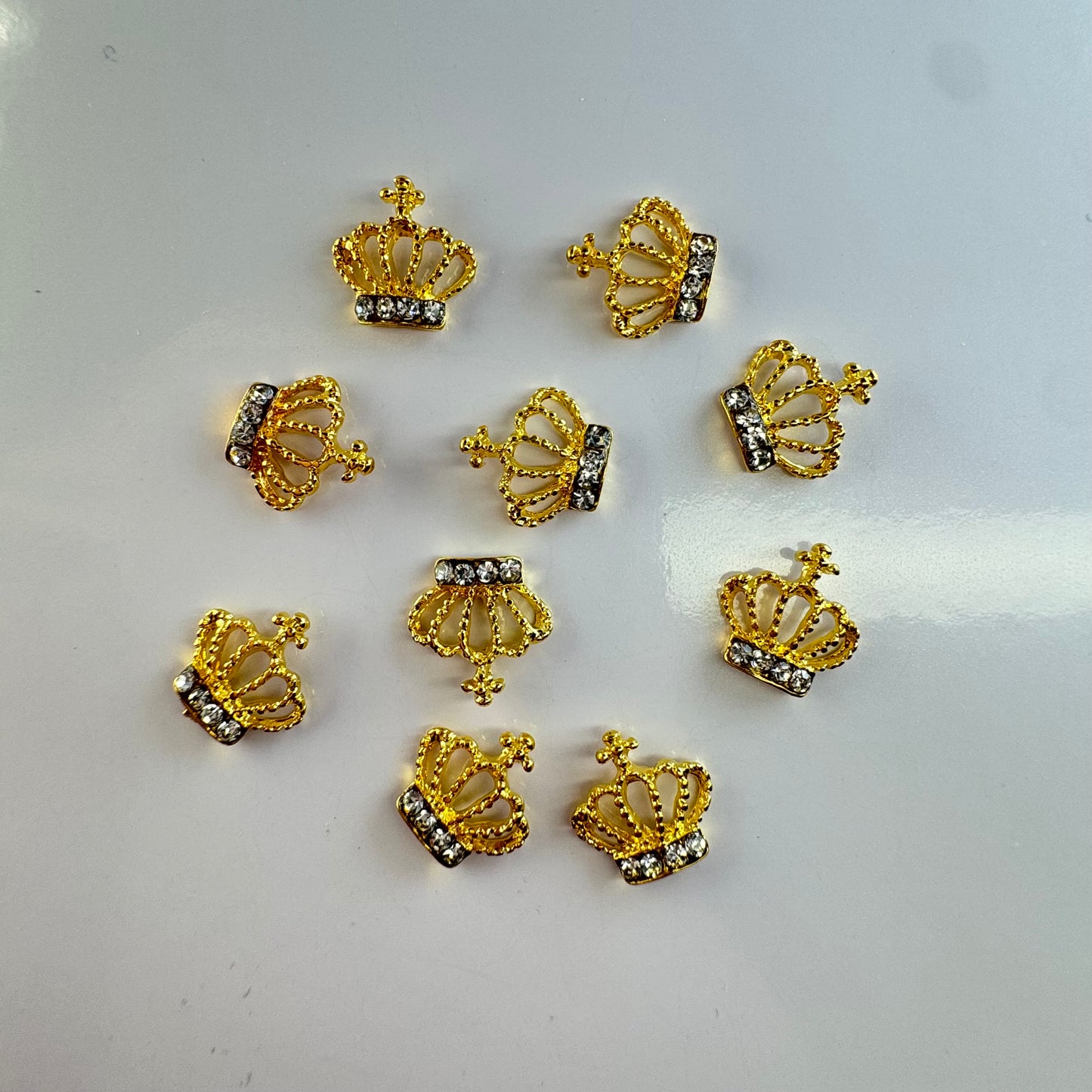 10 PCs Crown Charm - Gold Nail Charms