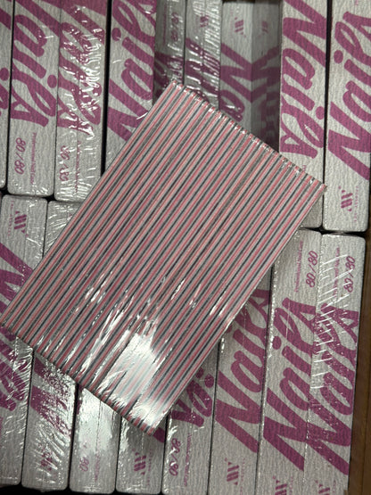 25 Pcs Nail File Pack– 
80/80 Grit Square Shape for Acrylic Nails