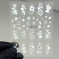 157-White Airbrush-Inspired Nail Stickers