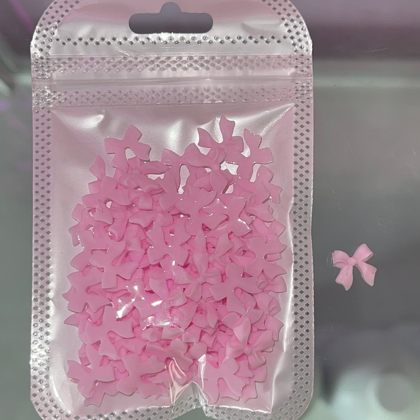 100 PC BOW CHARMS |PINK 01