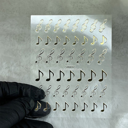 5D Music Note Nail Stickers – Nail Art Decals - JTessentials