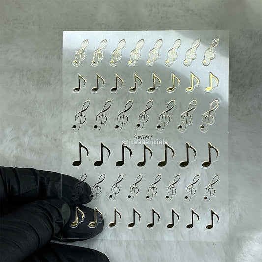 5D Music Note Nail Stickers – Nail Art Decals - JTessentials