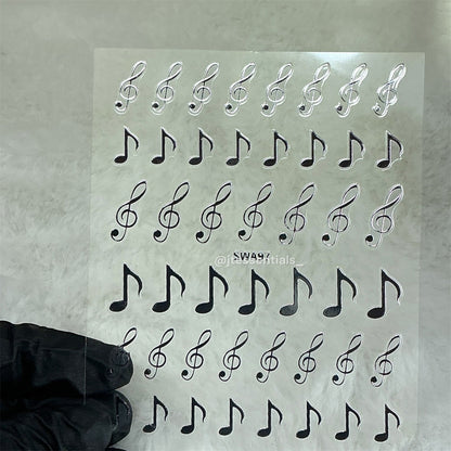 5D Music Note Nail Stickers – Nail Art Decals - JTessentials