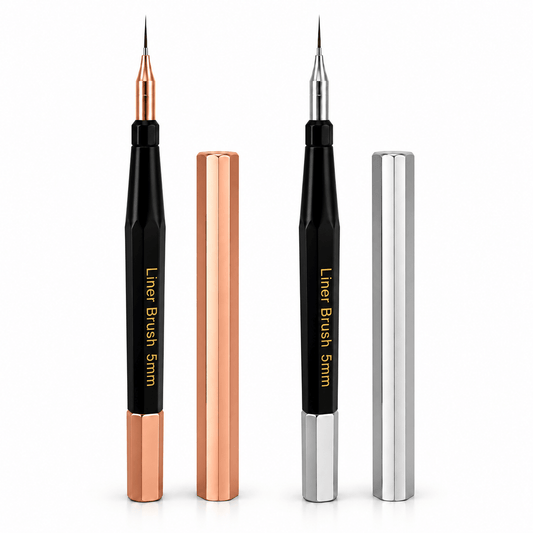 5mm Nail Art Liner Brush with Cap – Rose Gold or Silver - JTessentials