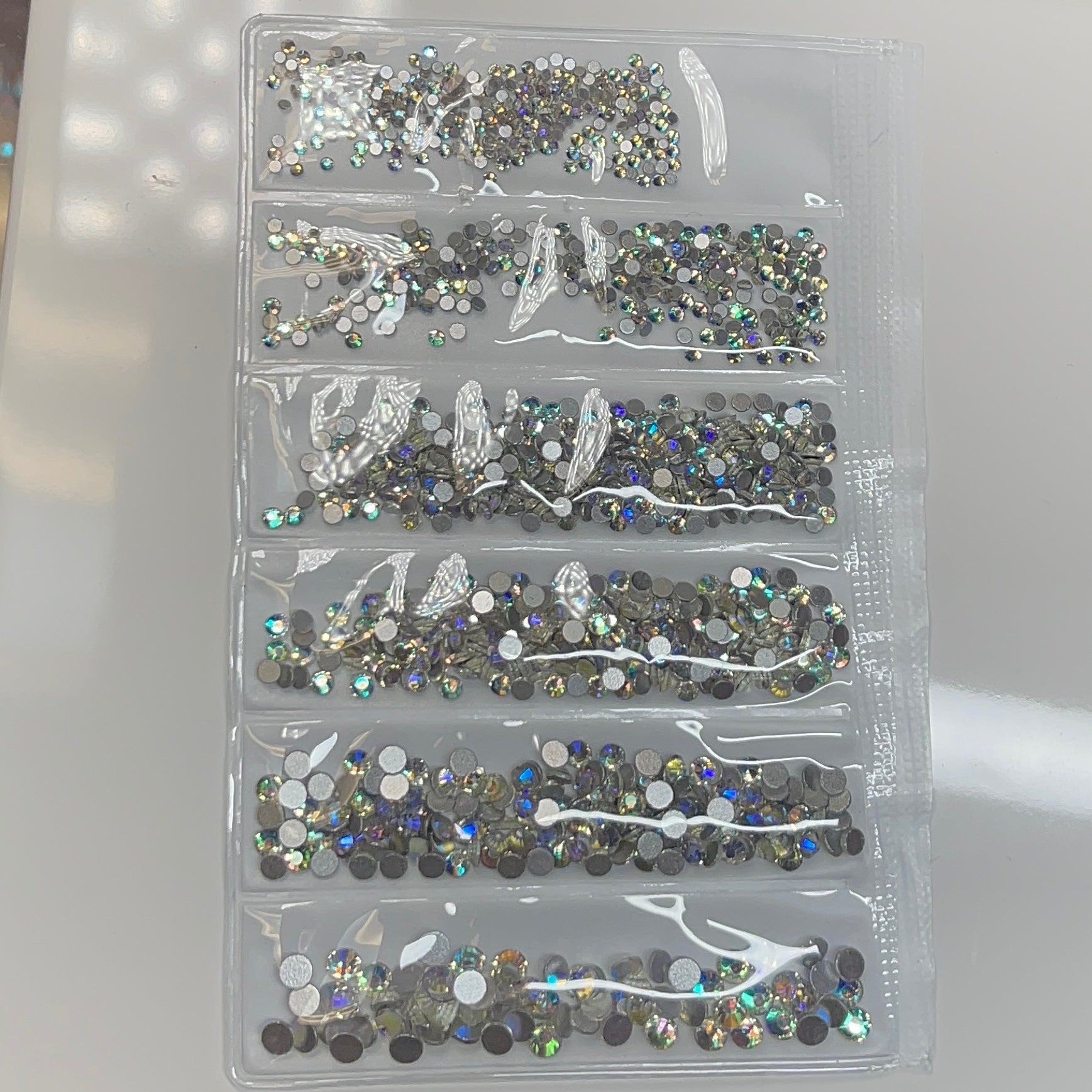 6 grit AB BLUE - rhinestone pack different sizes high quality crystals flat back - JTessentials
