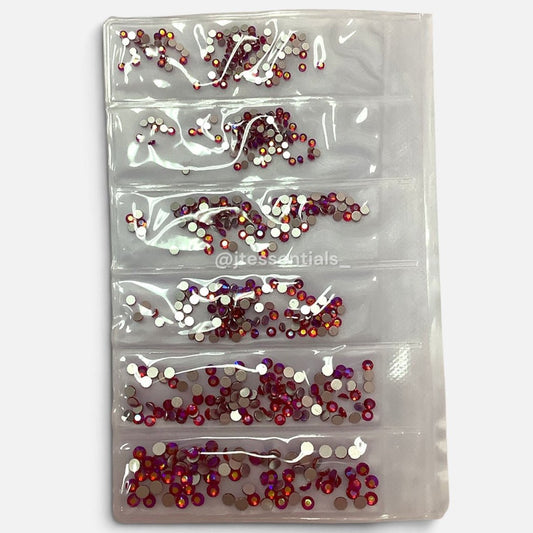 6 grit Magenta AB- Rhinestone pack different sizes high quality crystals flat back - JTessentials