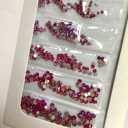 6 grit Magenta AB- Rhinestone pack different sizes high quality crystals flat back - JTessentials