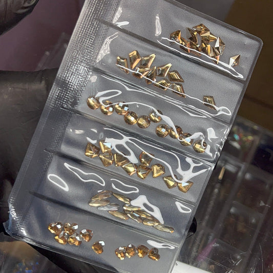 6 grit pack - Champagne Rhinestone Shapes - JTessentials