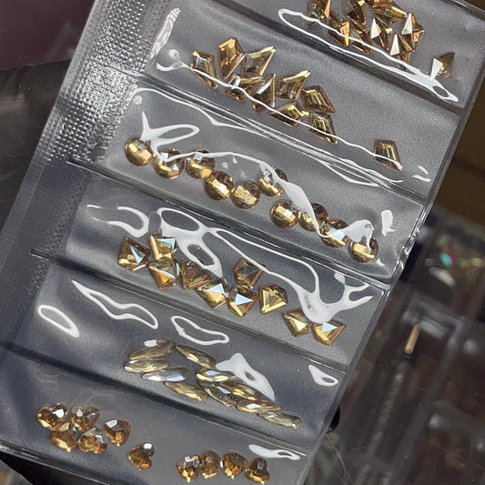 6 grit pack - Champagne Rhinestone Shapes - JTessentials