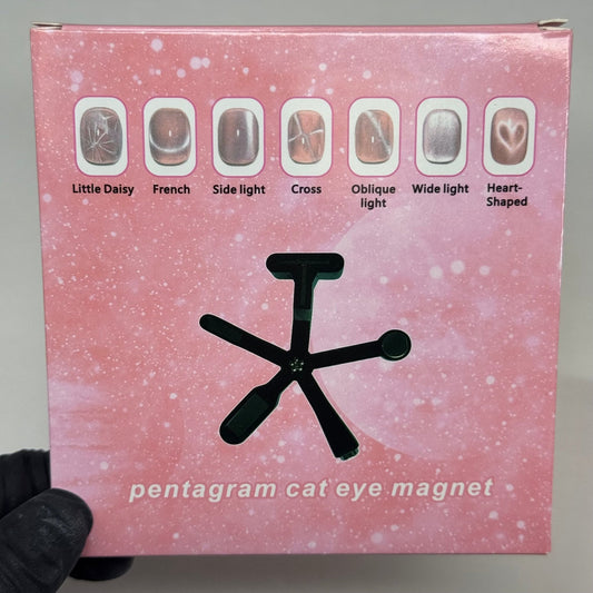 6 - in - 1 Cat Eye Nail Magnet Tool – Strong Multi - Shape Magnetic Wand for Cat Eye Gel Designs (Pink) - JTessentials