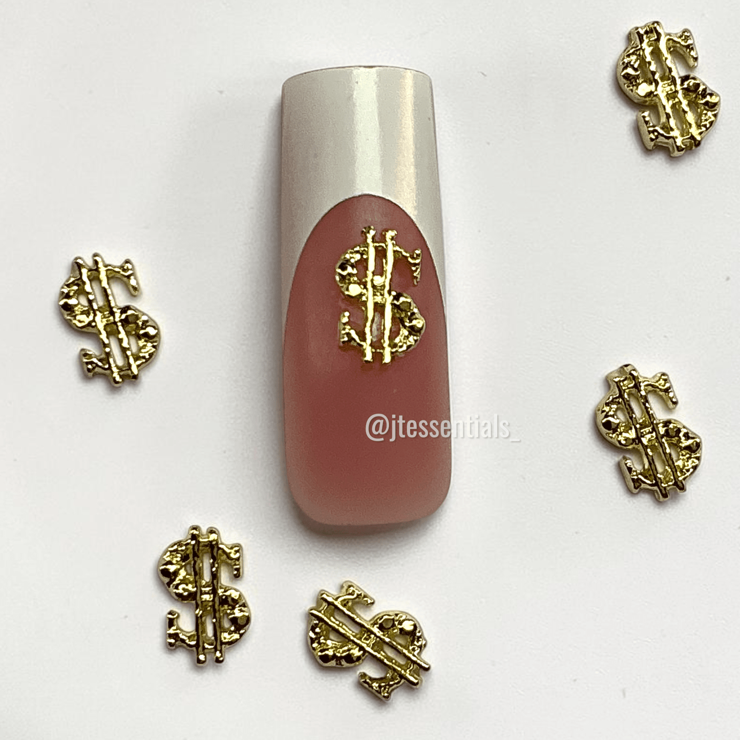 6 PCS Dollar $ign Money Nail Charms - Gold for Luxe Nail Art Designs - JTessentials