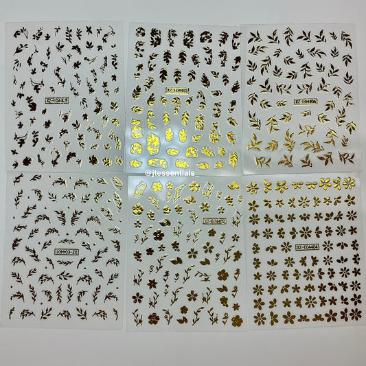 6 pcs-Gold Nail sticker - JTessentials