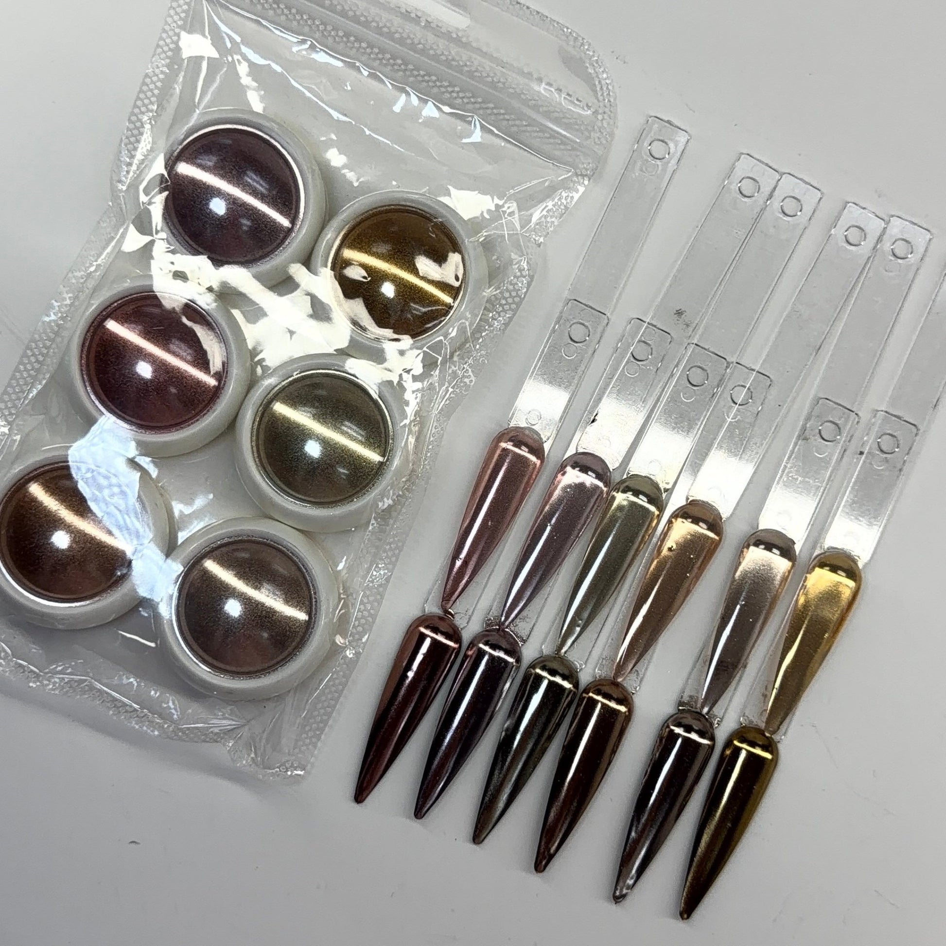 6 pcs - Metallic Chrome Nail Art Powder Set 002 - JTessentials