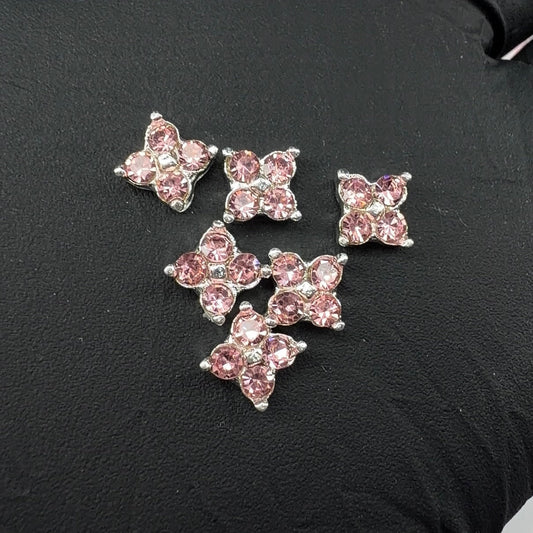 6 pcs Pink clover - Nail charms - JTessentials