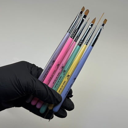 6 - Piece Nail Art Brush Set – Precision Brushes for Acrylic, Gel & Detail Designs - JTessentials