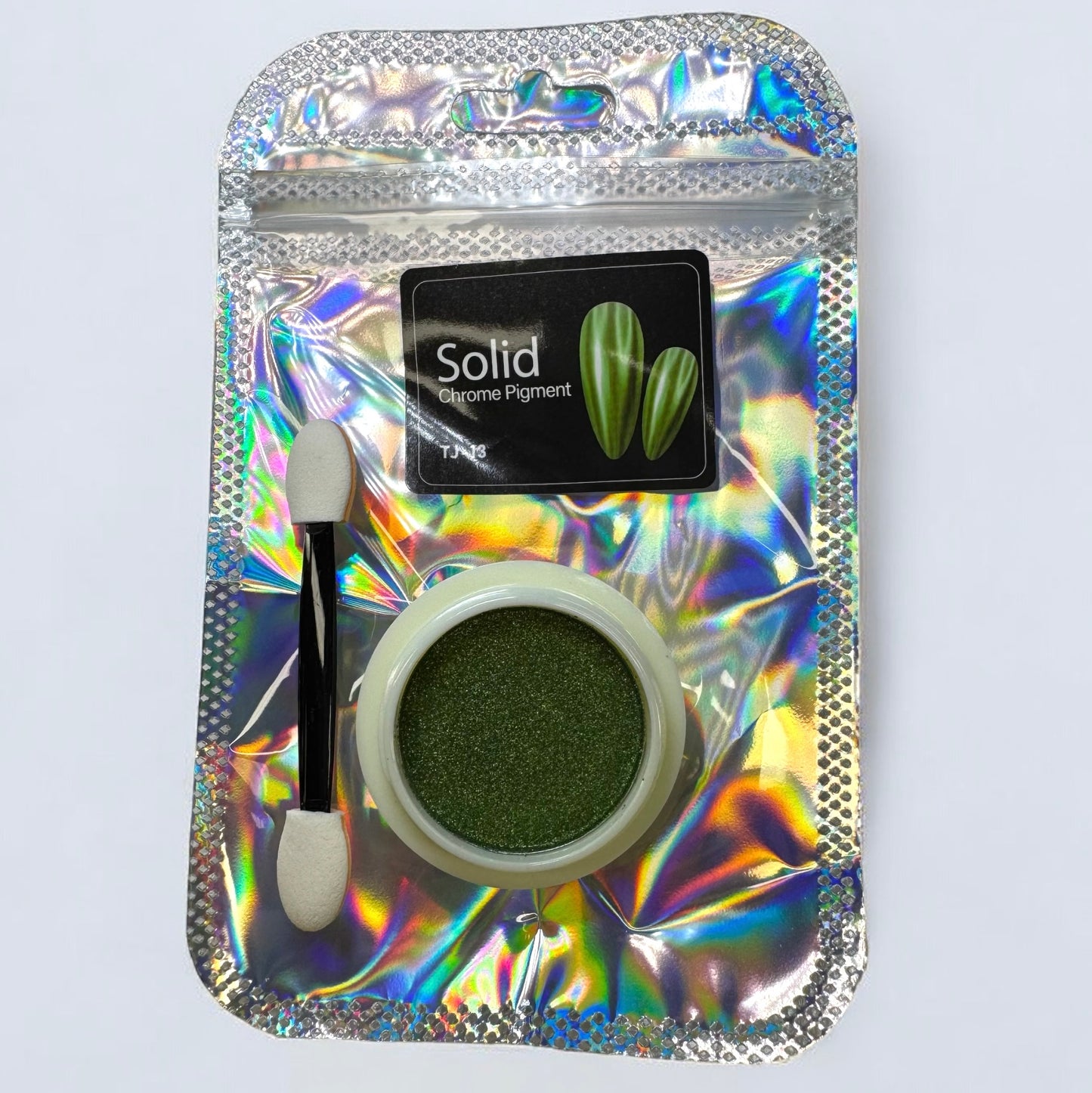 TJ-13 Chrome Pigment - Light Green Mirror Effect for Eye-Catching Nail Art