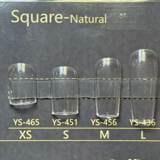 Full Cover Soft Gel Nail Extensions – 15 Sizes Box (Square Natural)