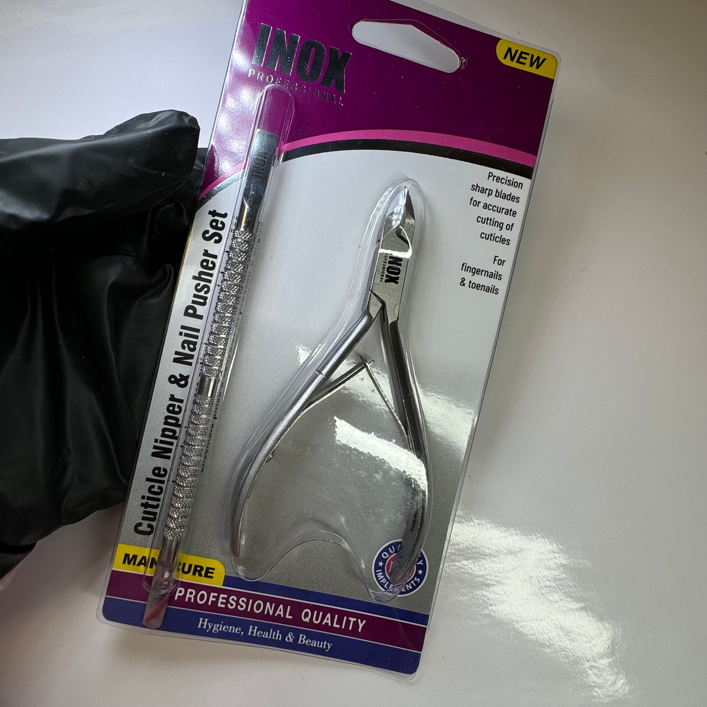 Cuticle Nipper & Nail Pusher Set- INOX