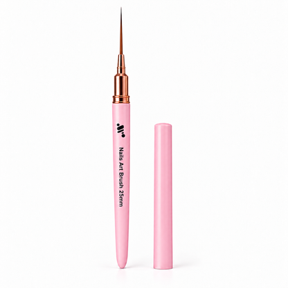 Pink Nail Art Liner Brush with Cap – 15mm, 20mm, 25mm & 30mm