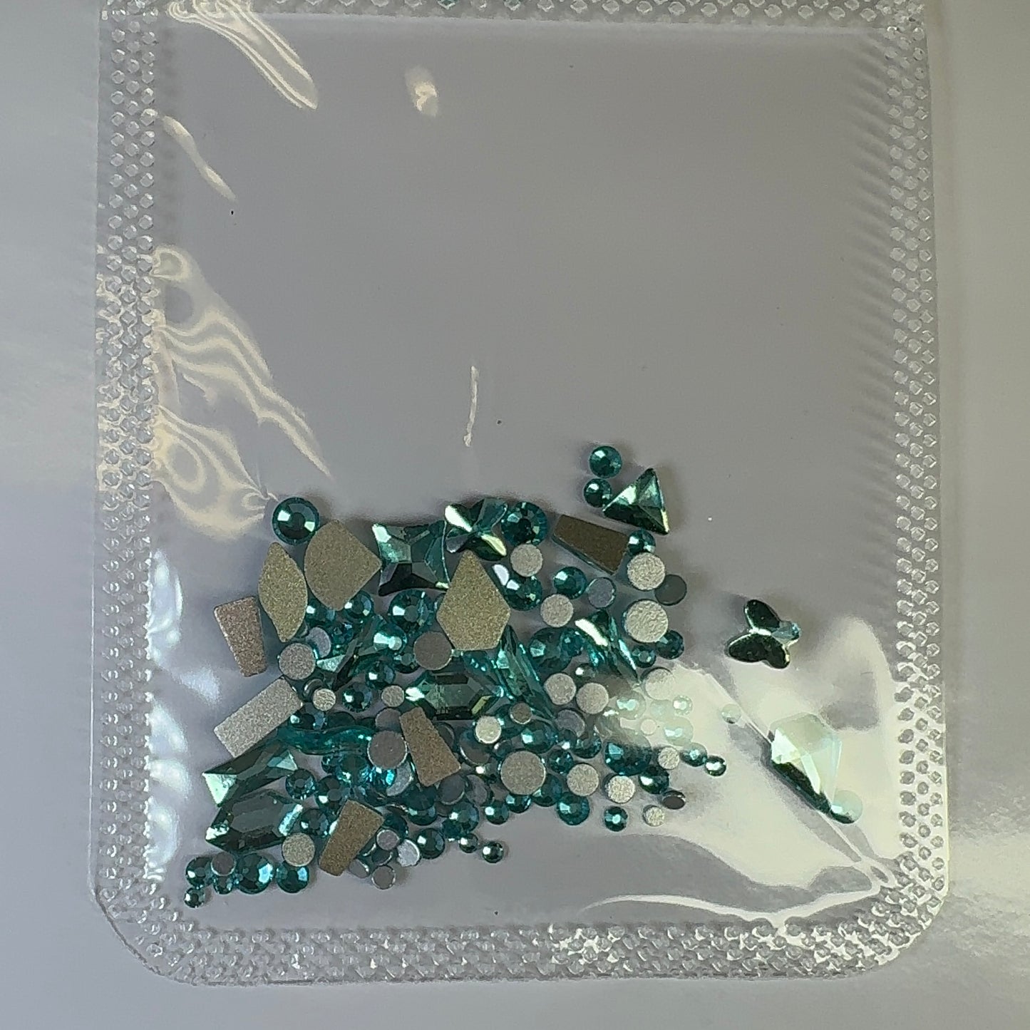 Light blue Rhinestone Mix- nail crystals decoration bag