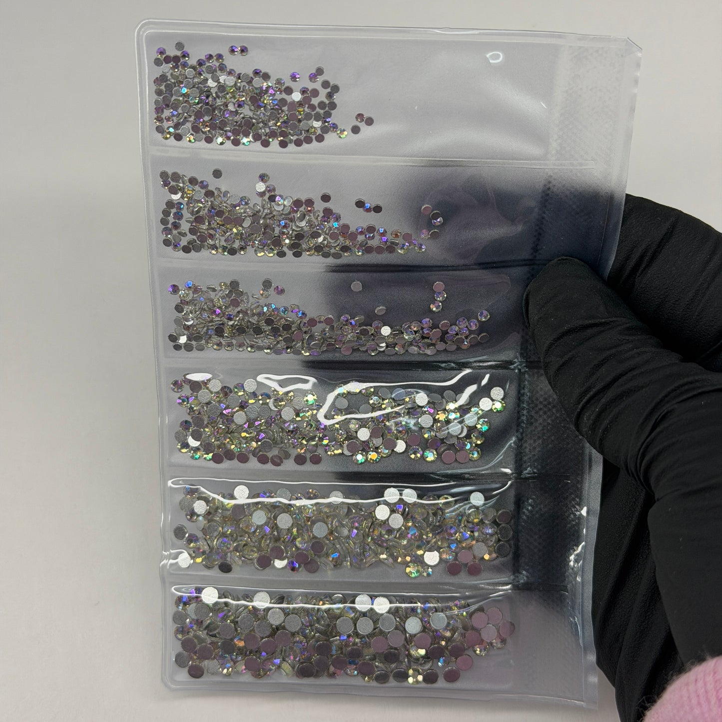 6 grit AB BLUE - rhinestone pack different sizes high quality crystals flat back