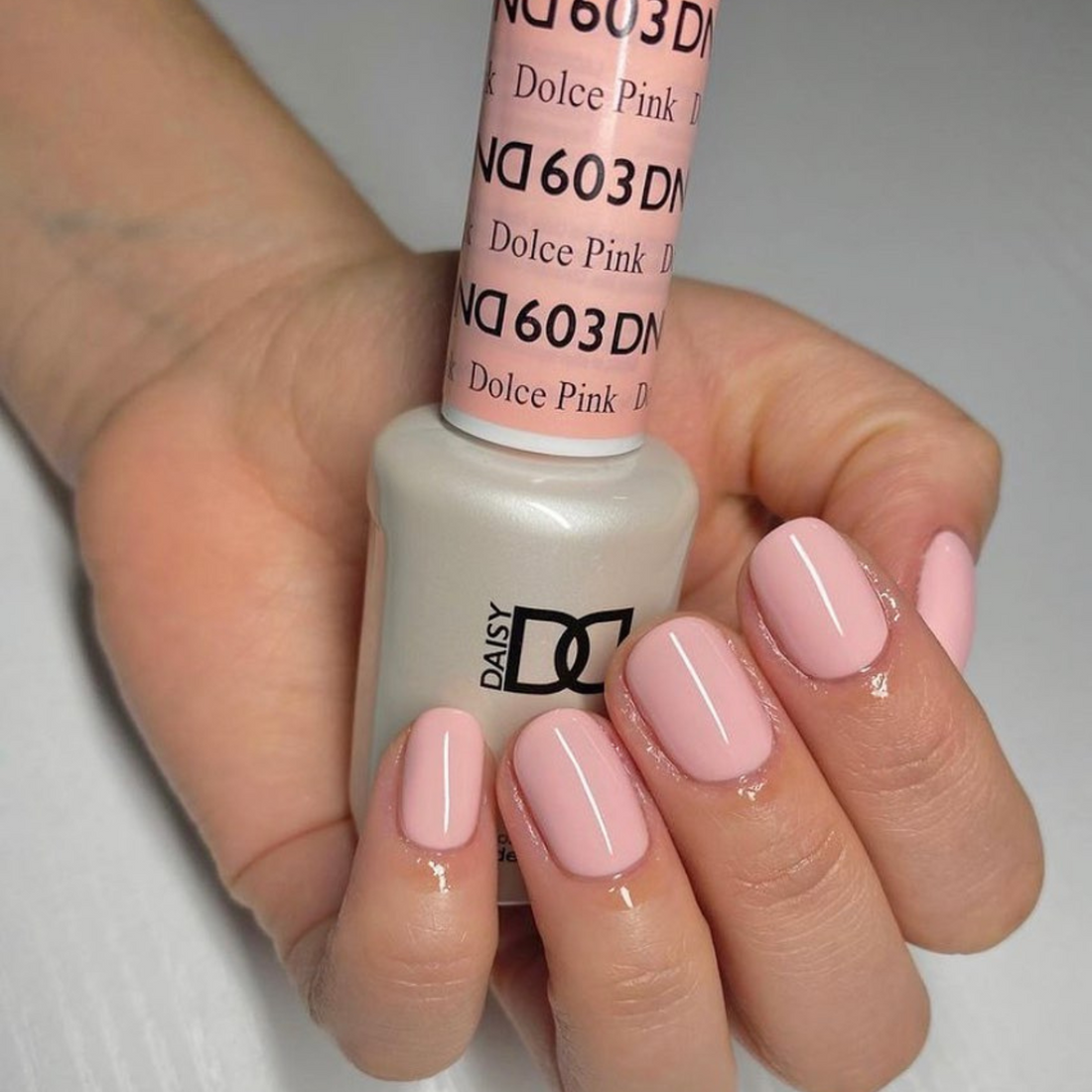 DND #603 Dolce Pink – Soft Romantic Pink Gel & Regular Polish Duo | Long-Lasting Gloss Finish