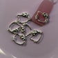 SILVER-Hello Kitty Nail Charms – 6pc Outline Head Set | Kawaii Nail Art Charms
