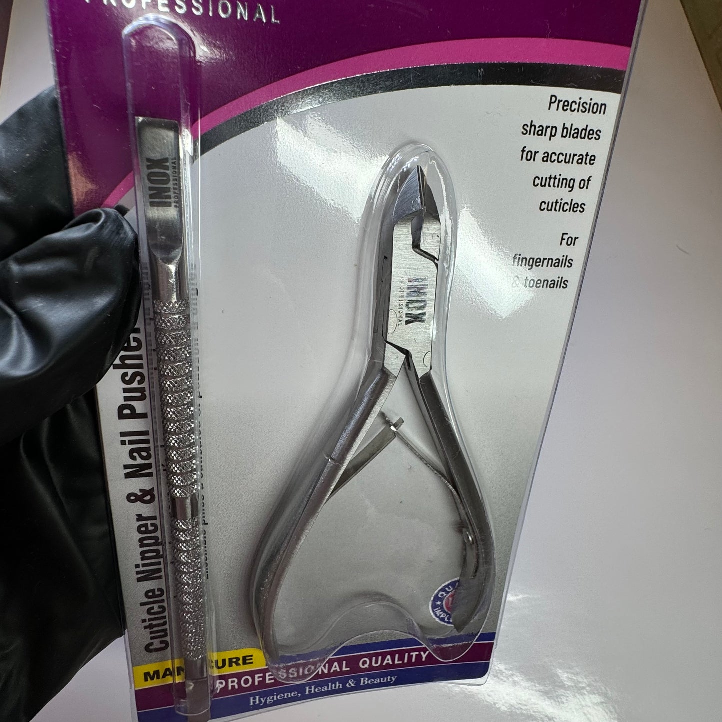 Cuticle Nipper & Nail Pusher Set- INOX