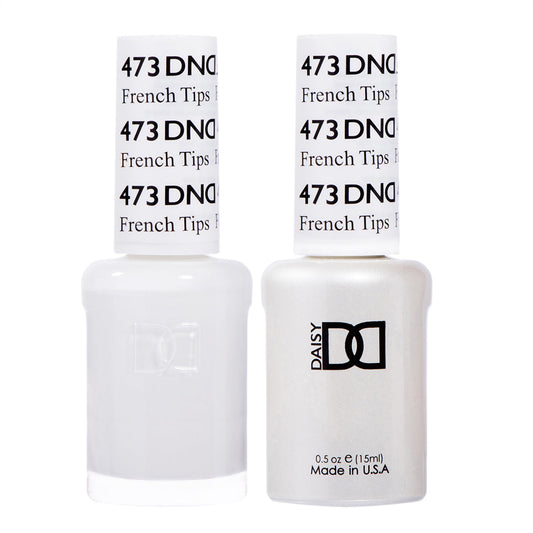 DND #473 French Tip – Classic White Gel Polish Duo for French Manicures & Nail Art