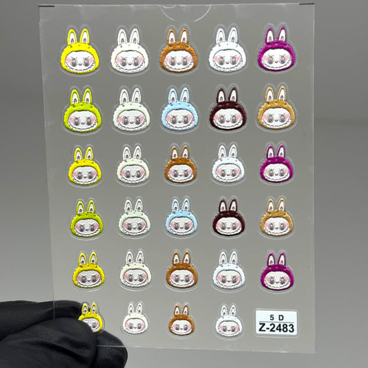 2483 LABUBU Nail Art Stickers – Cute Cartoon Self