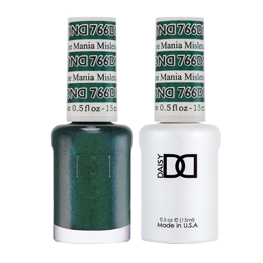 DND #766 Mistletoe Mania – Festive Green Gel & Regular Polish Duo for Holidays