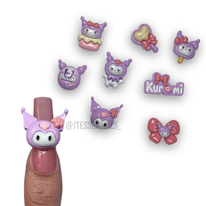 8 PCs Kuromi Jumbo Charms•Purple - JTessentials