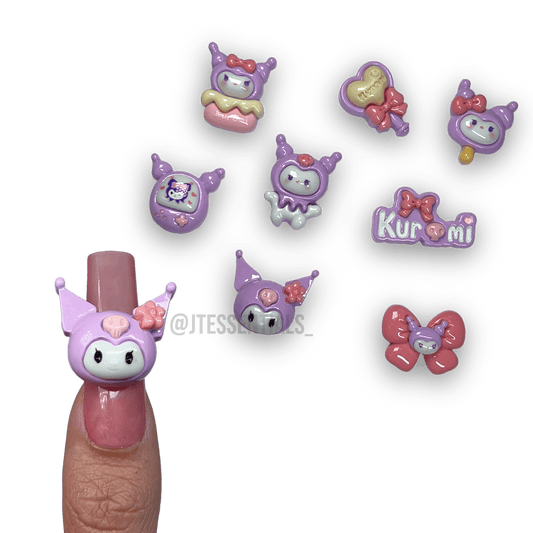 8 PCs Kuromi Jumbo Charms•Purple - JTessentials
