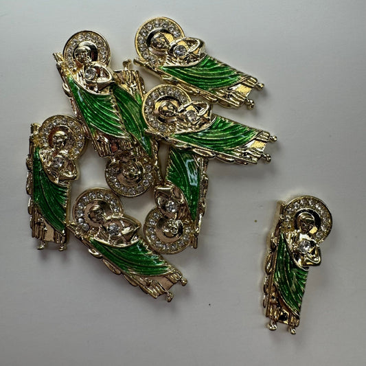 8 pcs- Nail Charms Green San Judas - JTessentials