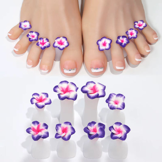02 Flower Toe Separator with 3D Fun Nail Designs - Style Toe Spacers for Pedicures and Nail Art