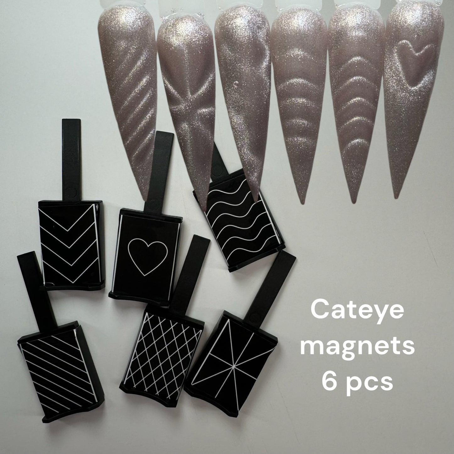 6-Piece Cat Eye Nail Magnet Set - Create Stunning Magnetic Nail Designs