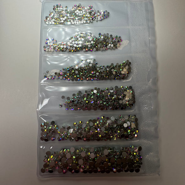 Ab rhinestone flat back- 6 grit pack of crystals for nail decoration