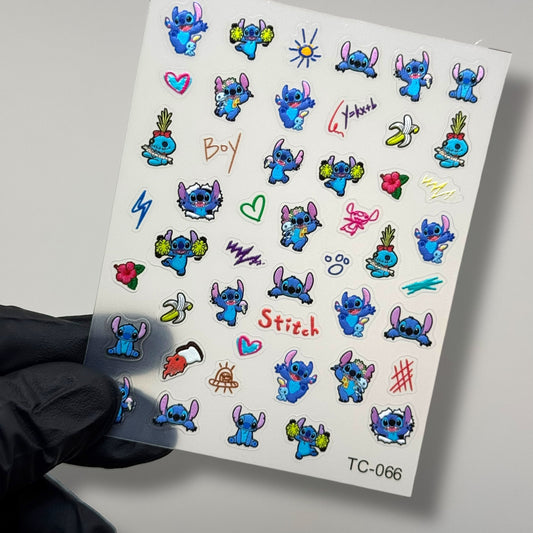 Stitch Nail Art Stickers – Cute Waterproof Cartoon Nail Decals