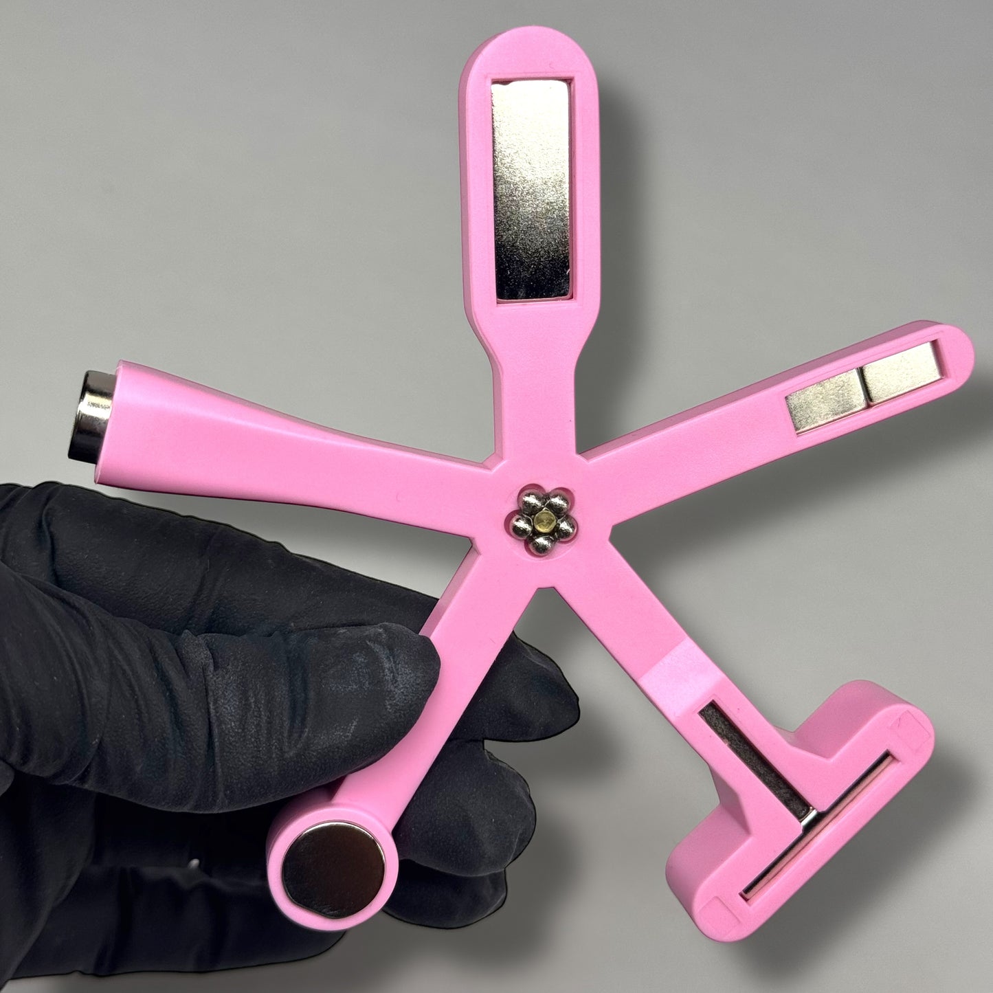 6-in-1 Cat Eye Nail Magnet Tool – Strong Multi-Shape Magnetic Wand for Cat Eye Gel Designs (Pink)