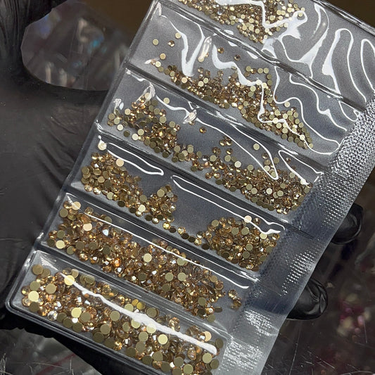 6 grit -Champagne Rhinestone pack