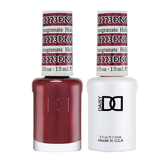 DND #773 Holiday Pomegranate – Deep Red Gel & Regular Polish Duo | Perfect Holiday Nail Color