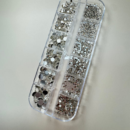 Silver flat back Rhinestone Box - High Quality Rhinestone box