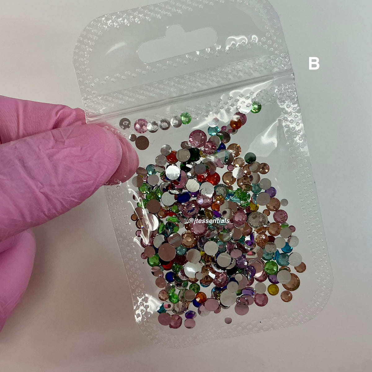 Rainbow color Mixed flat-back rhinestone/gems