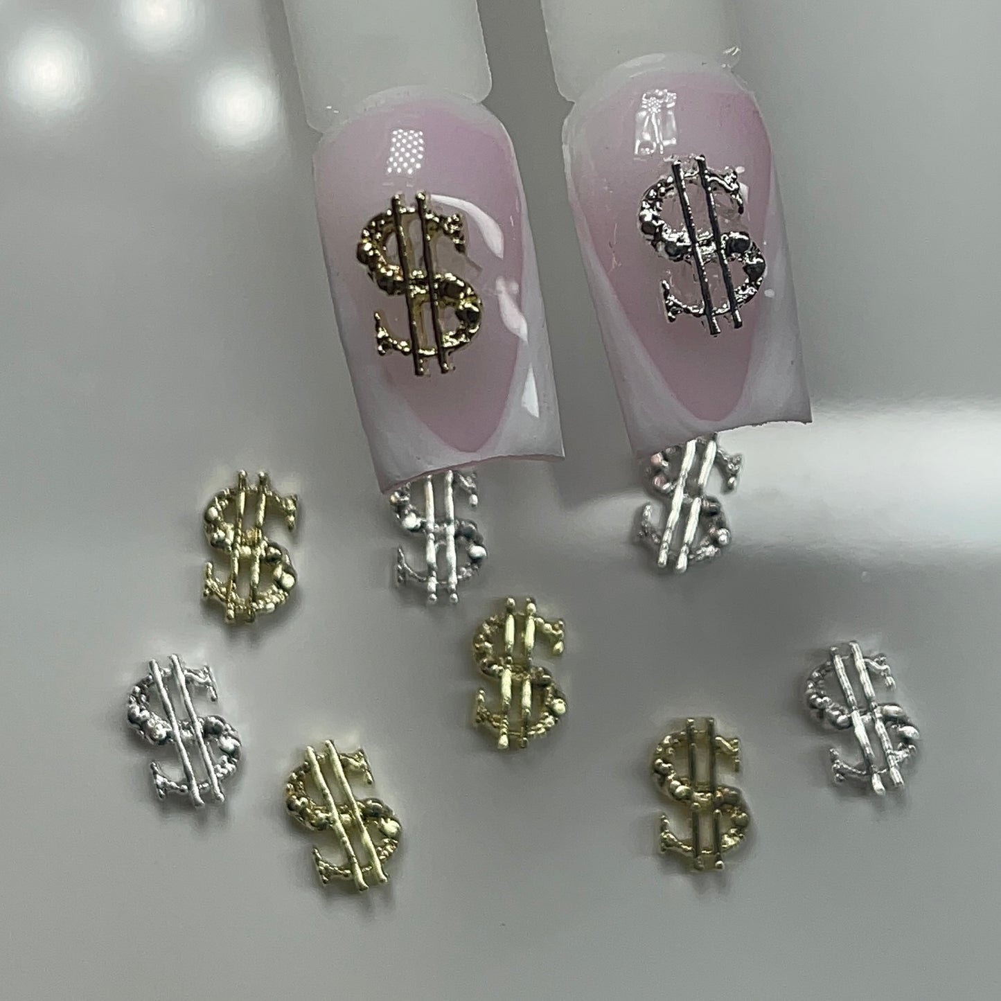 Money sign $ nail charm