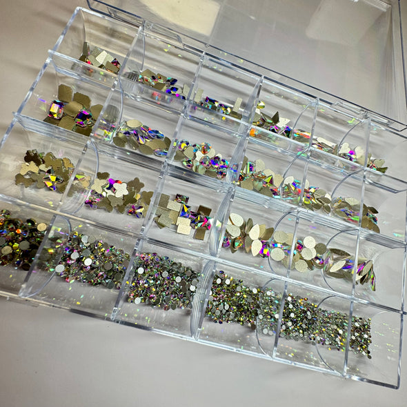 24 grit-AB high quality rhinestone box Bling for nails