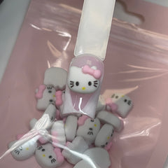 20 PCs HELLO KITTY pink bow face only