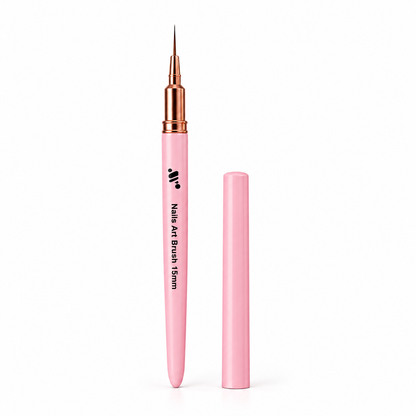 Pink Nail Art Liner Brush with Cap – 15mm, 20mm, 25mm & 30mm